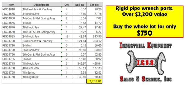 Rigid pipe wrench parts - Image 2